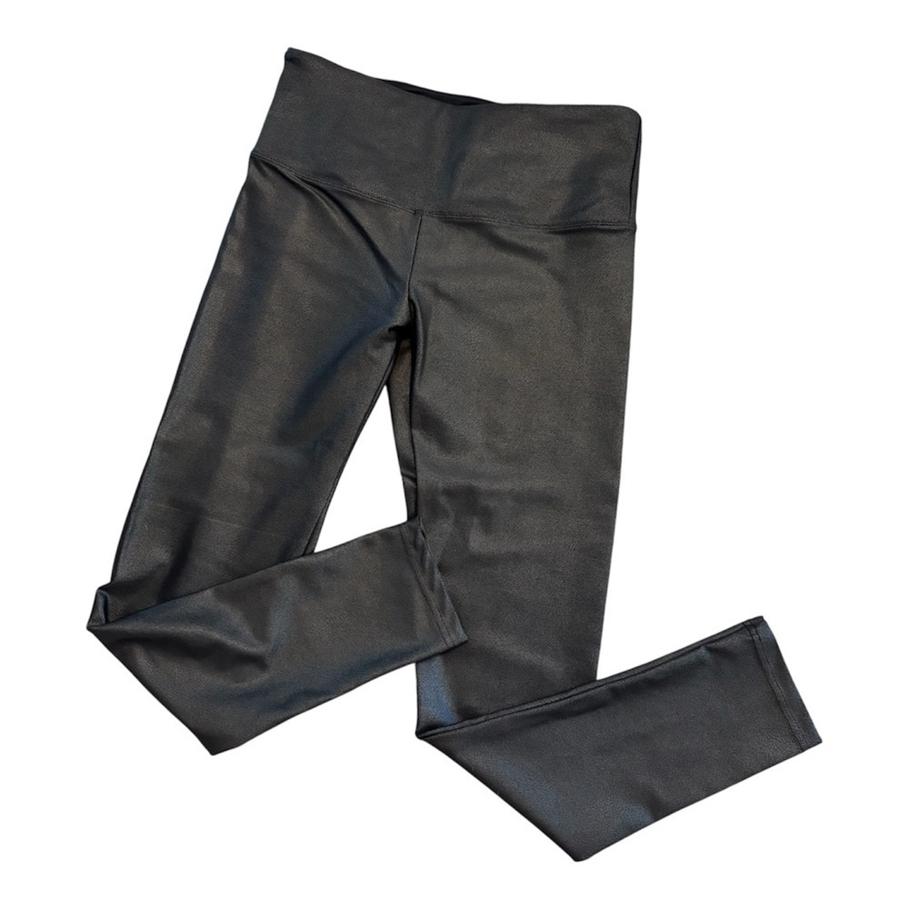 Black Women’s Faux-Leather Leggings with High Tummy Control Waist Size Small